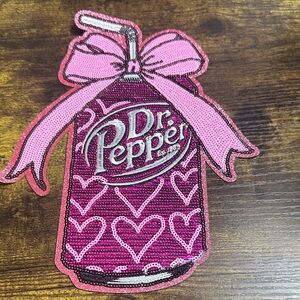 Dr Pepper Pink Sequin Patch